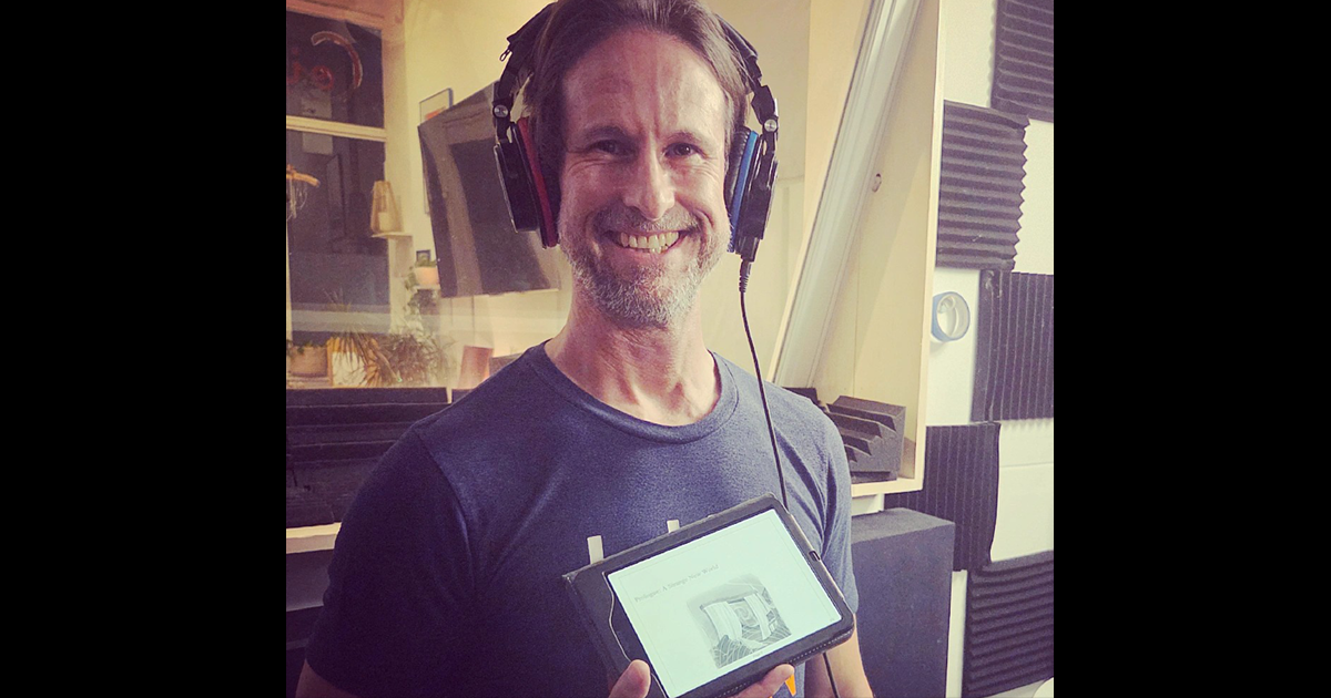 Author and Narrator Recording Audio In Chicago Recording Studio